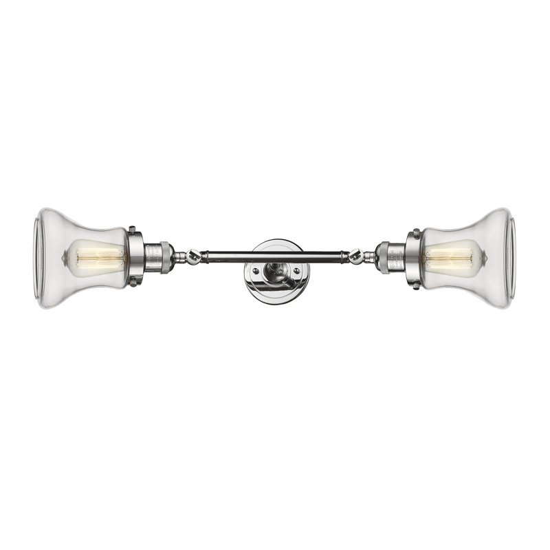 Éclairage de salle de bain à intensité variable 2 lumières Lauria, Transparent, Ampoule incandescente rétro de 60 watts