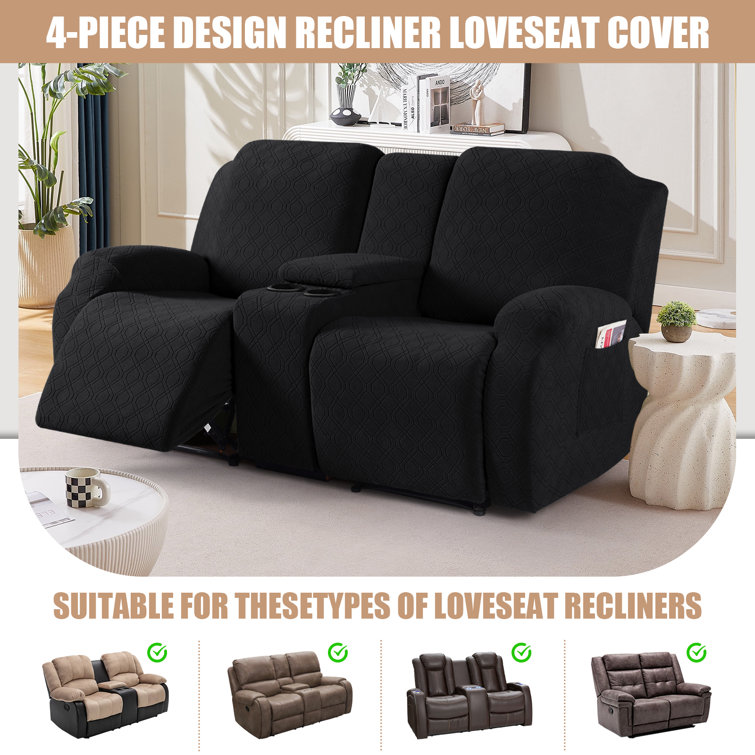 Wald Stretch Jacquard Recliner Chair Loveseat Couch Cover