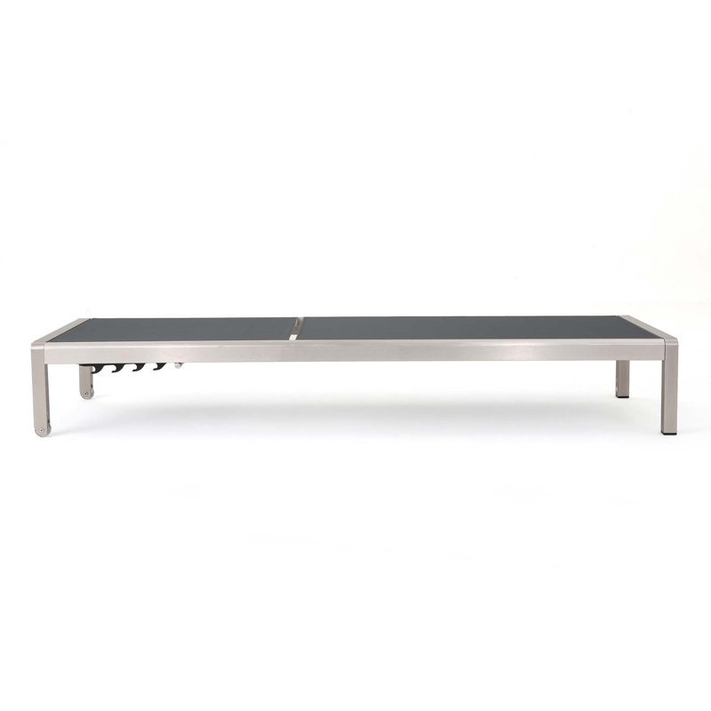 Ensemble de chaises longues réglables en aluminium avec sièges en filet, 1
