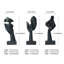 Ensemble de 3 statues penseur noir - Sculpture abstraite en résine pour le salon, le bureau, la tablette-979350553