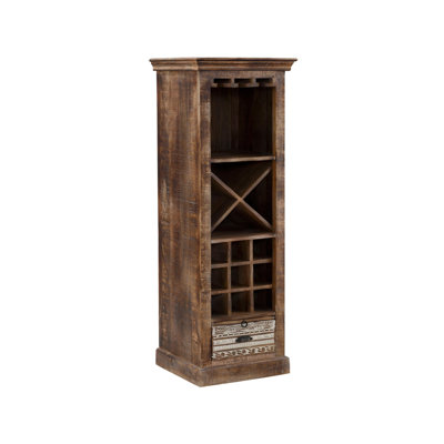 Graham Solid Wood Floor Wine Bottle Rack in Brown