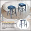 Tabouret de bar rembourré sans dossier en tissu - siège rembourré confortable avec pieds et repose-pieds robustes, siège peu encombrant pour îlot de cuisine, comptoir de salle à manger et pub, 2 ensembles-1199830121