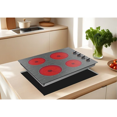 Plaque de cuisson électrique Karinear à 4 brûleurs de 24 po et 6 000 W intégrée