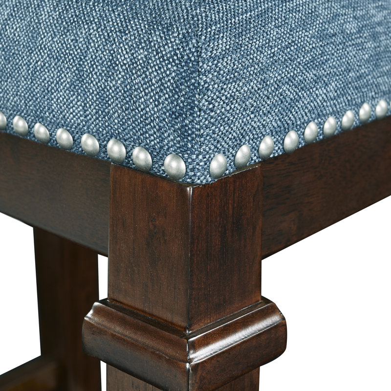 Goza  Black Tweed Backless Counter/Bar Stool, Grey/ Black Frame, Counter Stool (25" Seat Height)