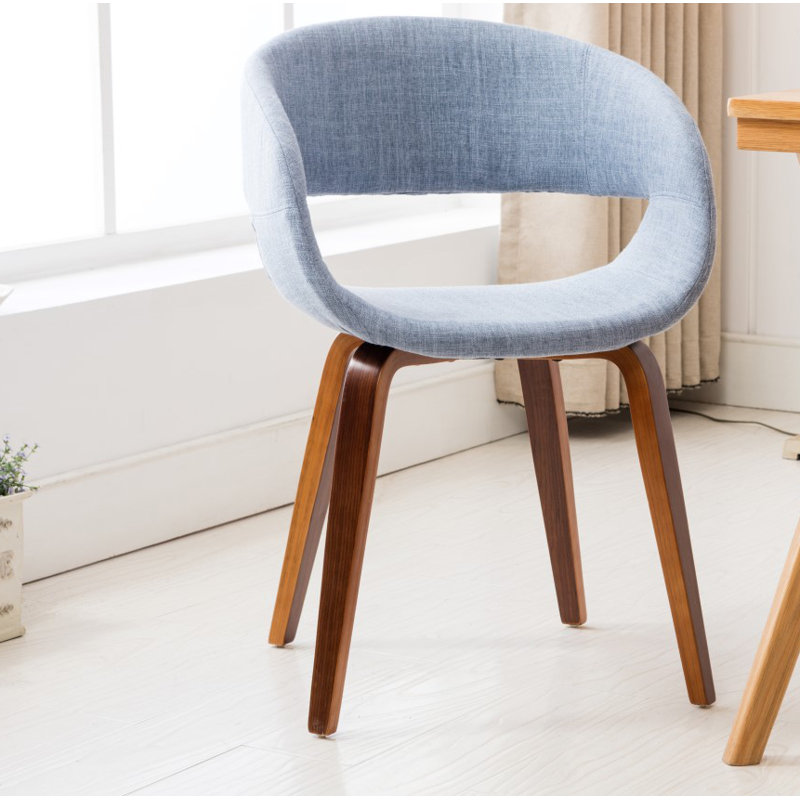Cachan Fabric Dining Chair with Beechwood Legs, Blue