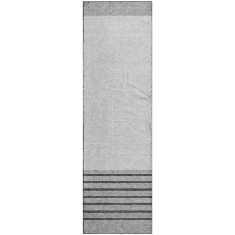 Premium Machine Washable Lyndhurst AMF995 Stripes Rug, Runner 2'3" x 7'6"