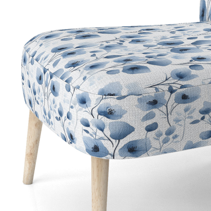 Chaise rembourrée Floral, Chaise d'appoint sans accoudoirs