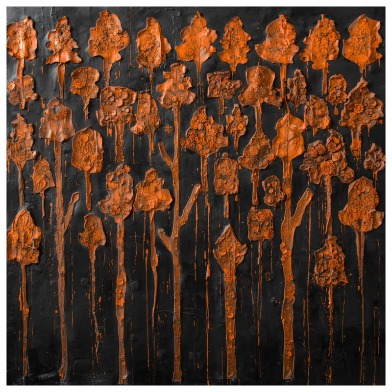 Textured Orange Trees Comforter, Twin