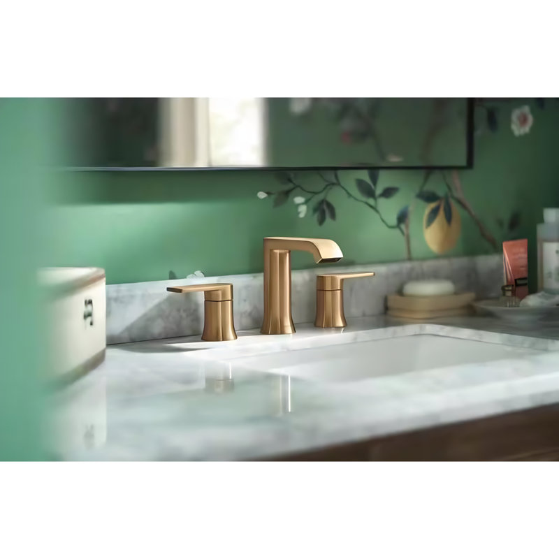Moen Genta 8 In. Widespread Double Handle Bathroom Faucet (valve Included), Gold