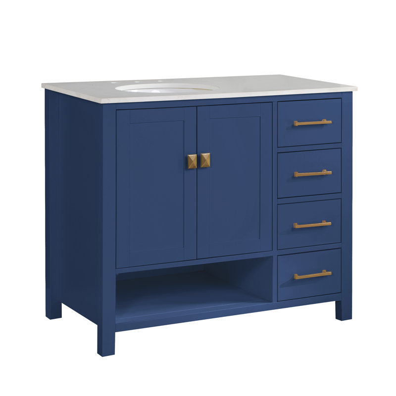Ensemble de meuble-lavabo simple 42 po Skye, Bleu marine