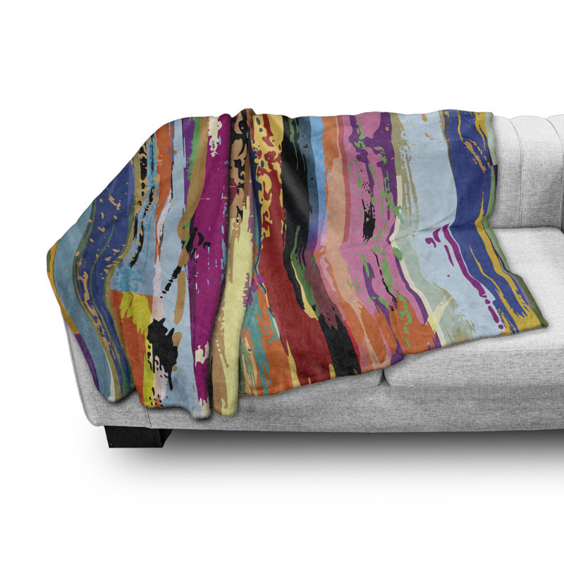Ambesonne Hand Woven Throw Blanket, 70" W x 90" L