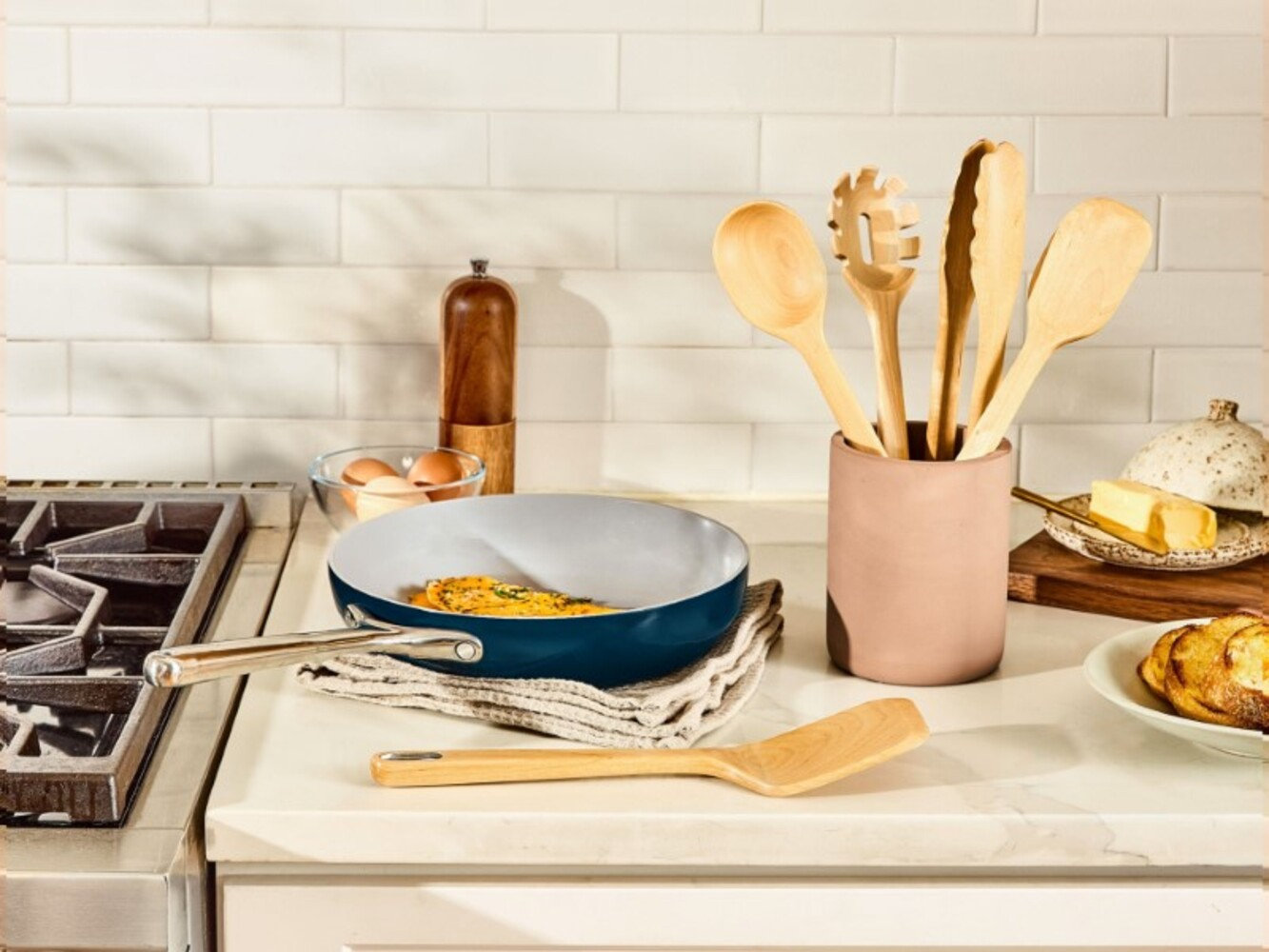 Caraway Ceramic Non-Stick Frying Pan, 10.5", Navy