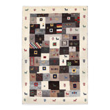 Beige Color Fine Hand knotted Persian Gabbeh 2'9"X 4'1"