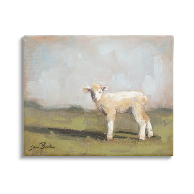 " Baby Lamb Farmland Animal " by Sara Baker Painting Print