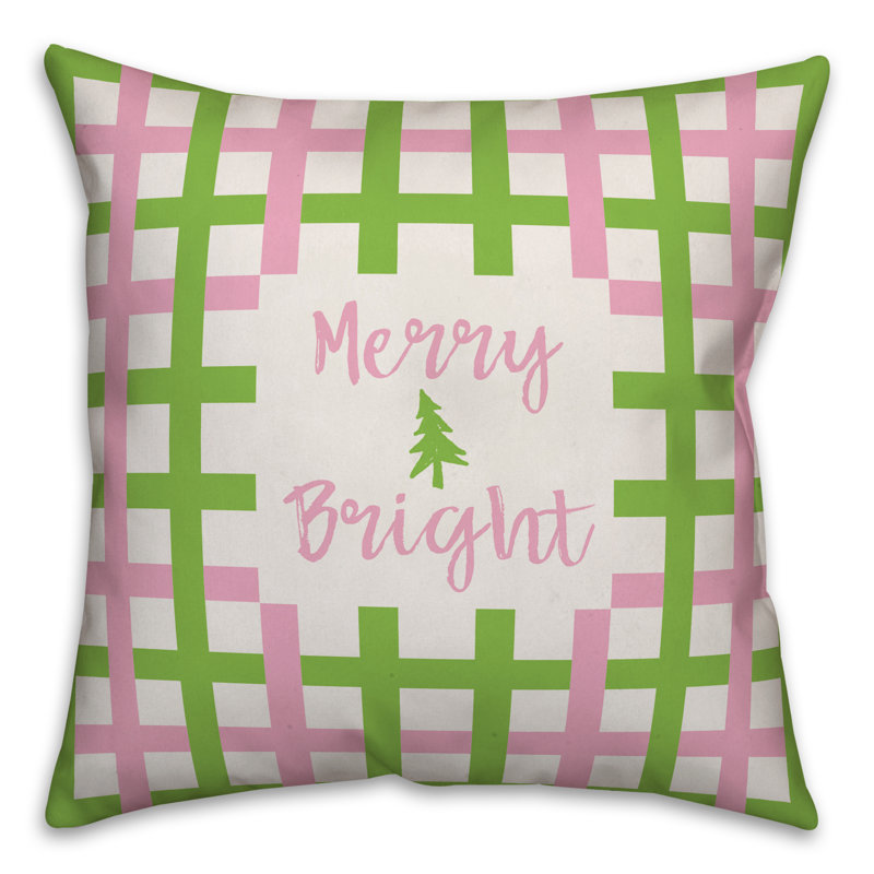 Plaid Throw Pillow, 18" x 18", Polyester/Polyfill