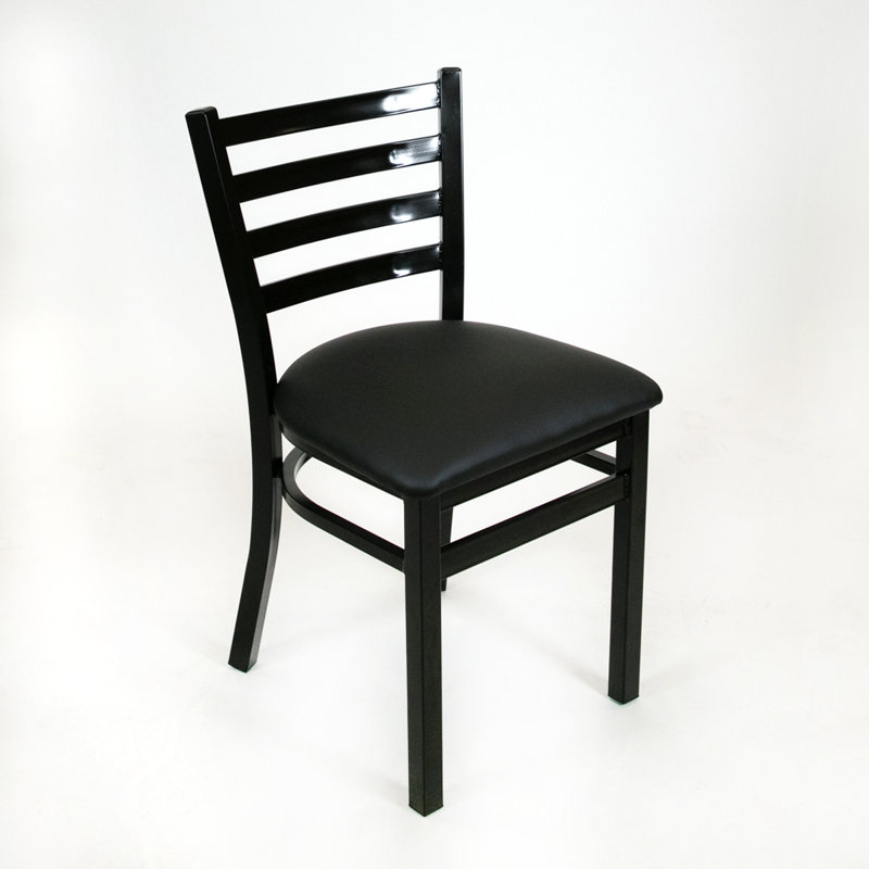 19'' H Faux Leather Upholstered Side Chair, Black