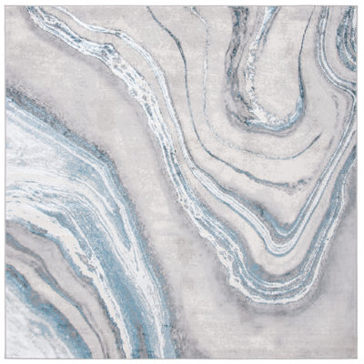Shara Abstract Gray/Blue Area Rug