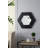 18.5" Hexagon Wall Mirror with Solid Wood Frame