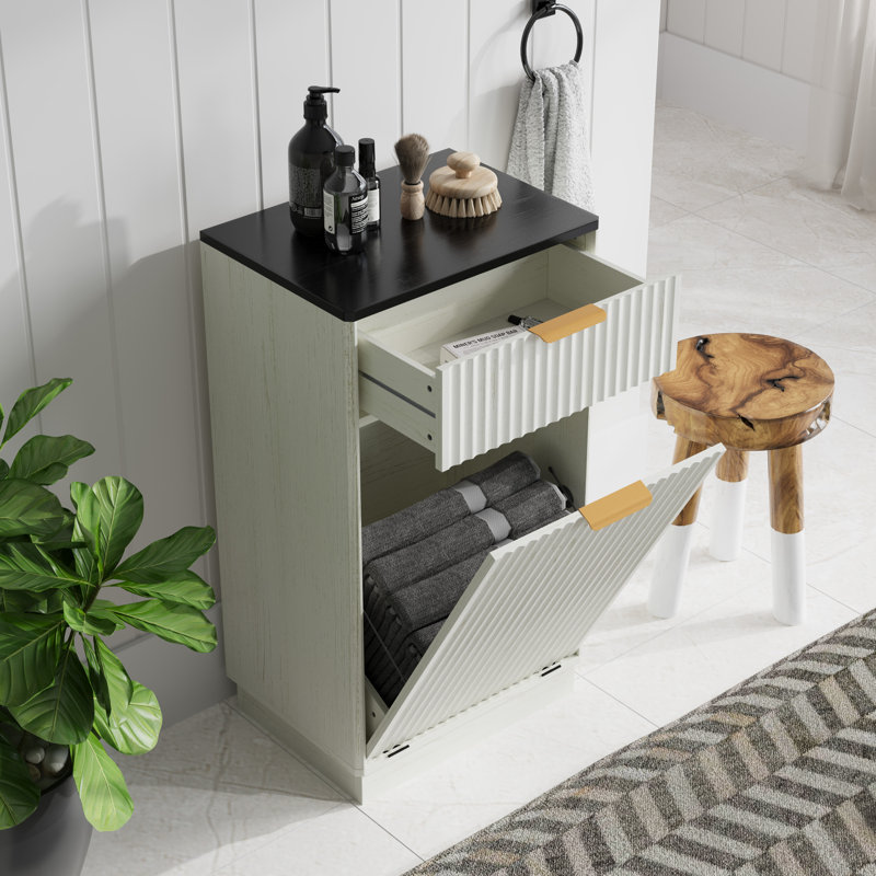 Armoire à ordures inclinable 10 gallons, Blanc/Noir