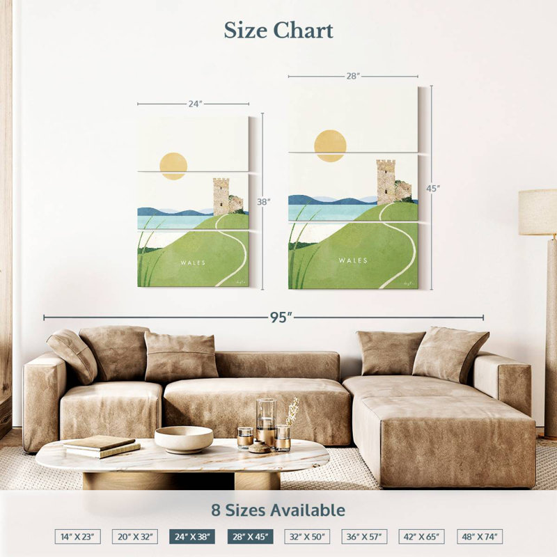 Affiche de voyage Masam au Pays de Galles, H 45 po x l 28 po