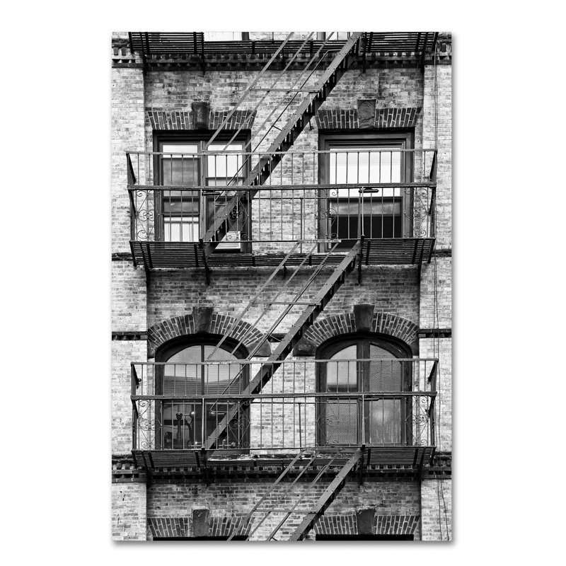 Fire Escape Manhattan - reproduction de photo sur toile, H 32 po x l 22 po x P 2 po