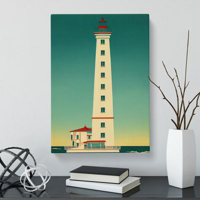 Lighthouse Deco Style - Wrapped Canvas