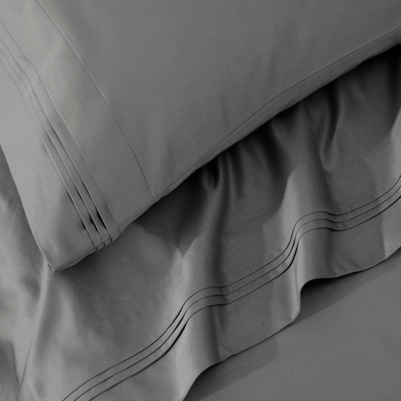 Aldin 650 Thread Count Certified Certified Egyptian Cotton Solid Color Pillowcase Set, Standard, Dark Gray