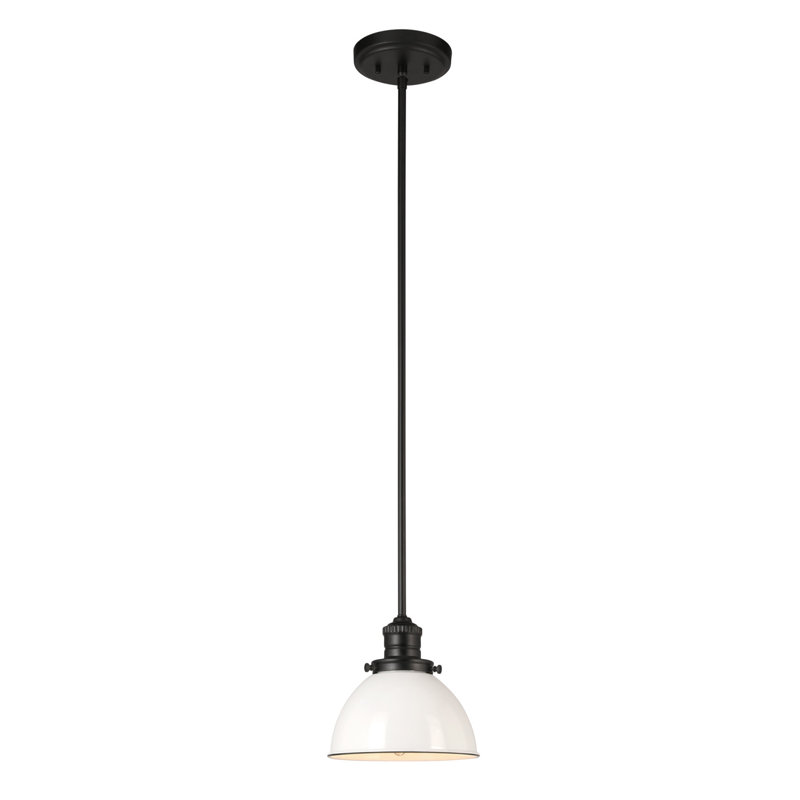 Luminaire suspendu 1 lumière Sumler, Noir mat / blanc