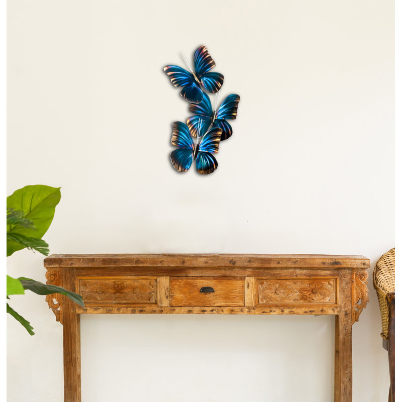 Décoration murale en métal morpho papillons group