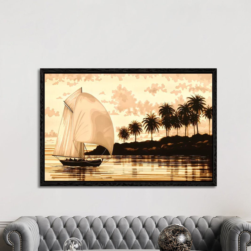 Sail 1 Piece Wall Art on Canvas, 152.5 cm H x 101.5 cm W, Black Framed