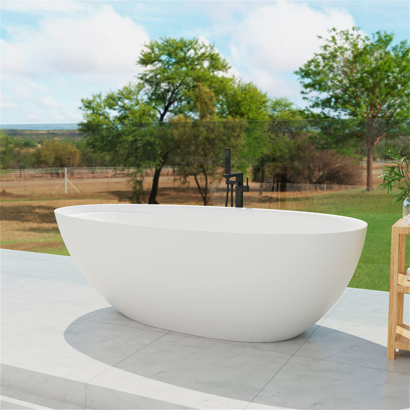 66.9'' x 33.46'' Soaking Solid Surface Bathtub
