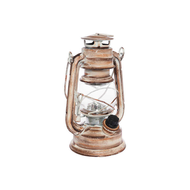 Flameless Candle with Iron Holder, Pink, 19cm H x 10cm W x 12cm D