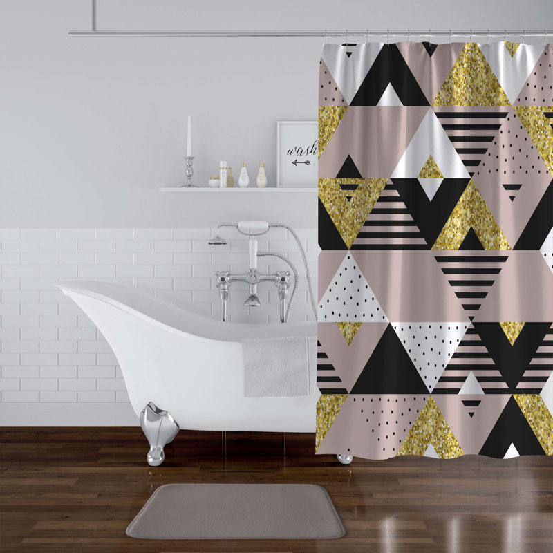 Geometric Shower Curtain, 90" H x 70" W