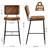 Chelsei 26" Upholstered Leather Bar Stool for Kitchen Bistro Pub Modern Bar Chair with Metal Base-1590627553-1590581105