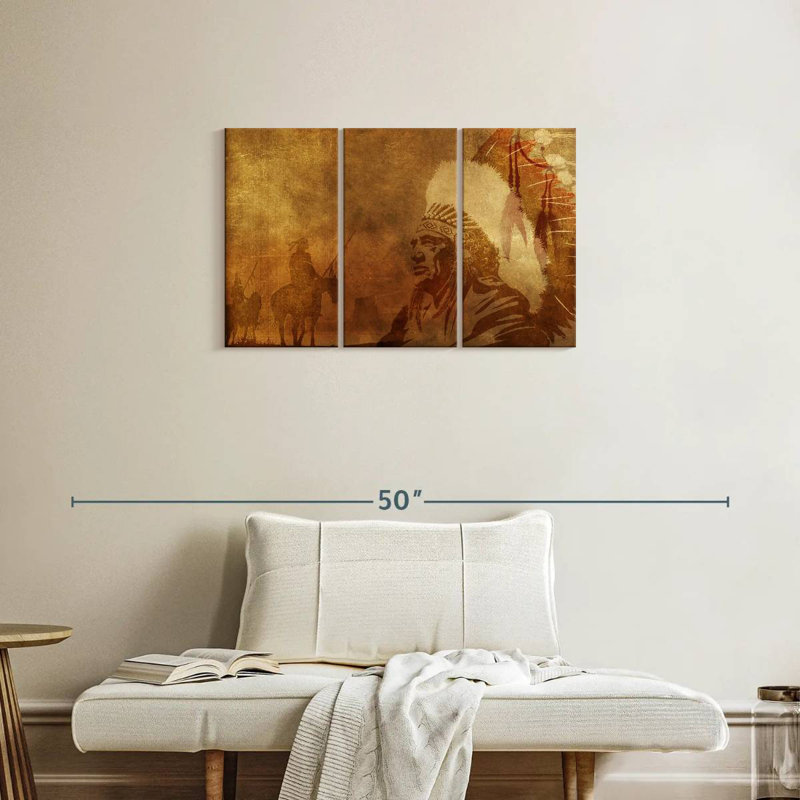 Lelar Native American Depiction, 20" H x 33" W