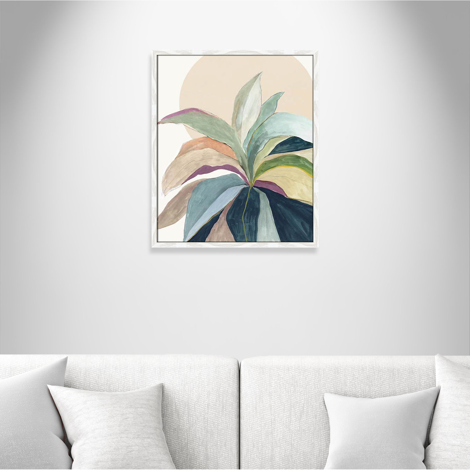 Sunny Bright Leaves II by Asia Jensen, White Slim Unmatted Picture Framed, 25.5" H x 21.5" W x 0.75" D