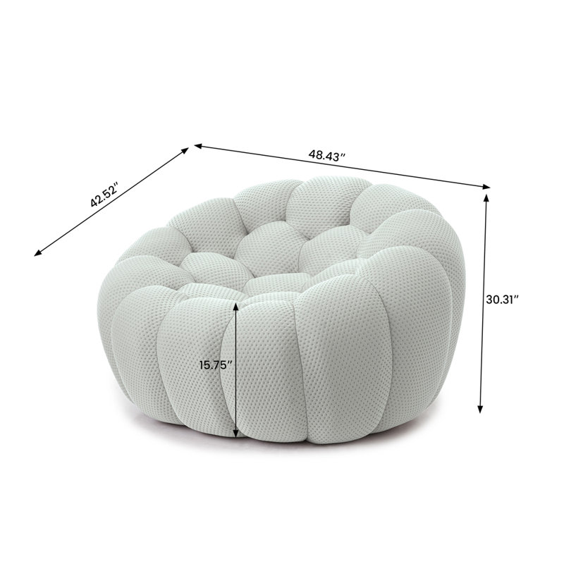 Bubble Modular Sofa Single Seat, Light Gray