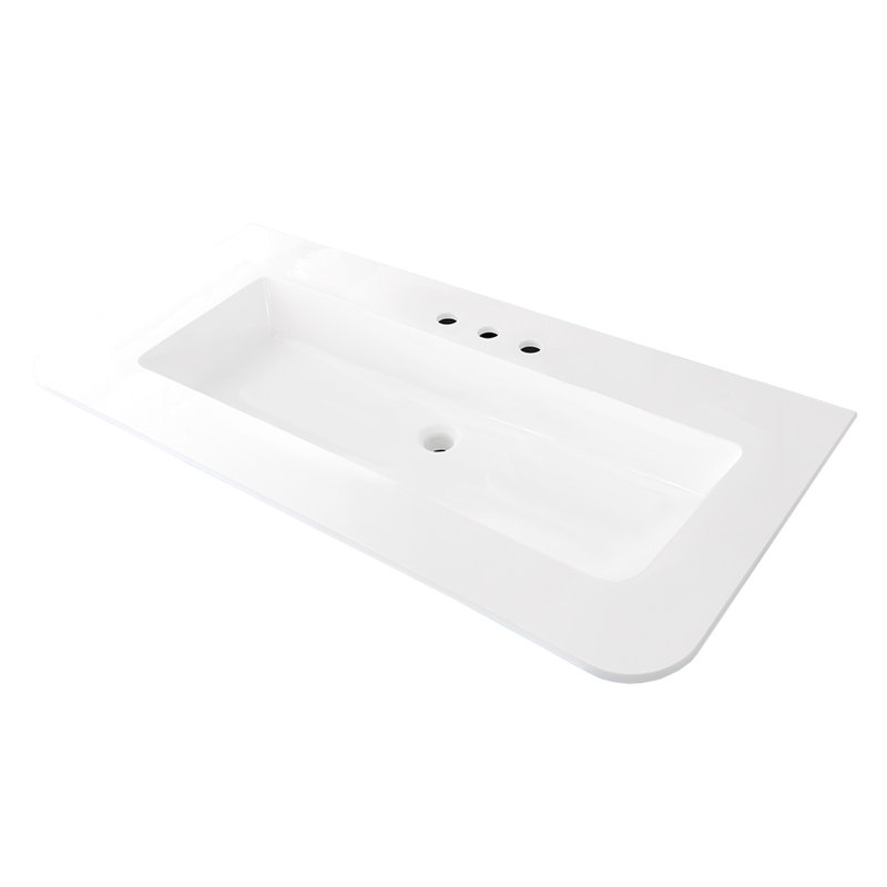 Kubitop 60'' L Bathroom Sink, Gloss White