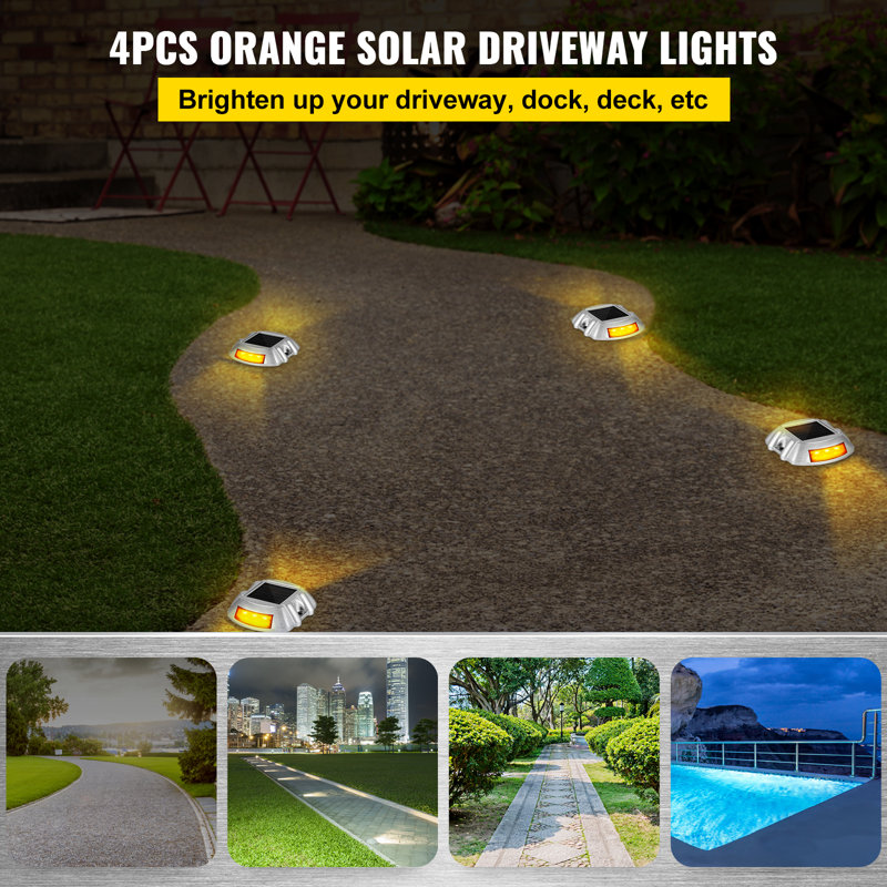 Solar Powered Orange LED Pathway Lights Multipack