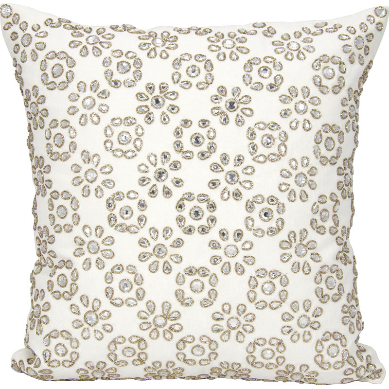Sequined Linen Throw Pillow