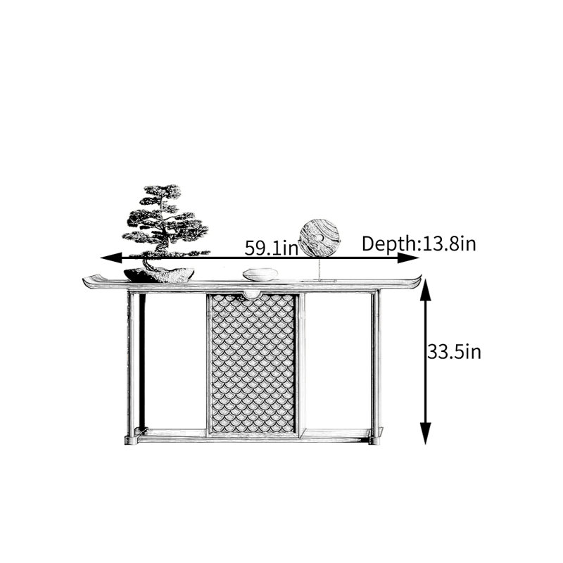 Nouvelle table d'entrée de style chinois, H 33,5 po x l 59,1 po x P 13,8 po