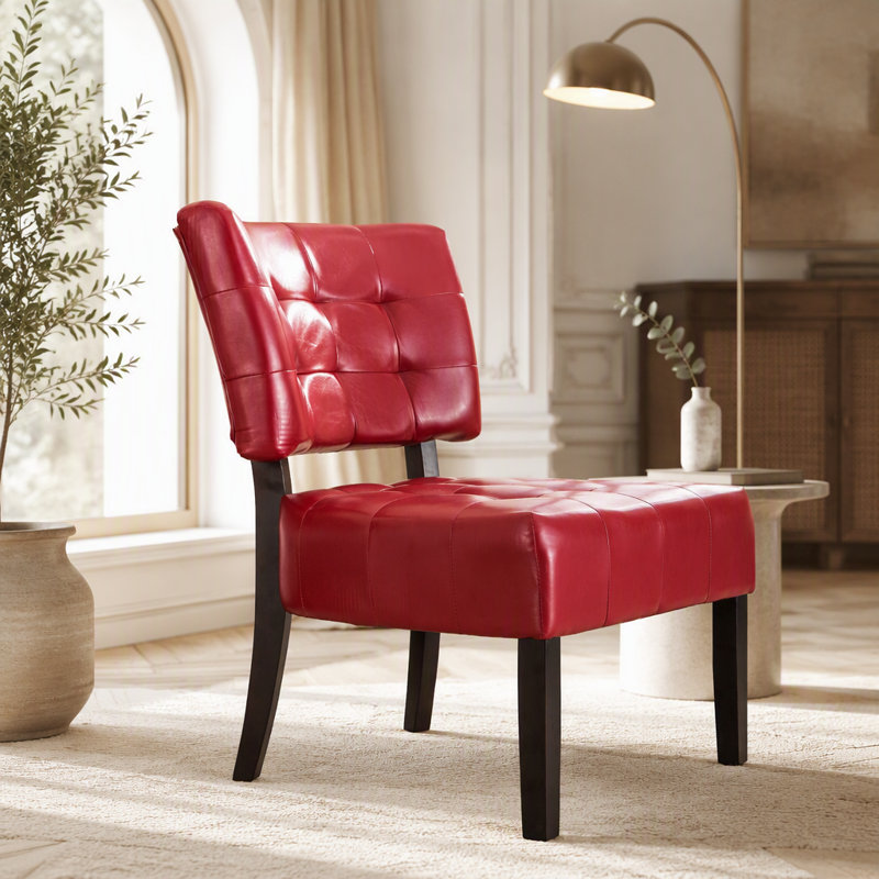 Fauteuil d'appoint capitonné en cuir mélangé confortable et durable avec sièges surdimensionnés pour un confort accru