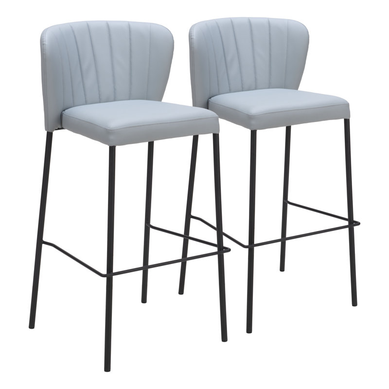 Tabouret Linz, Gris, Tabouret de bar (siège d'une hauteur de 29,3 po)