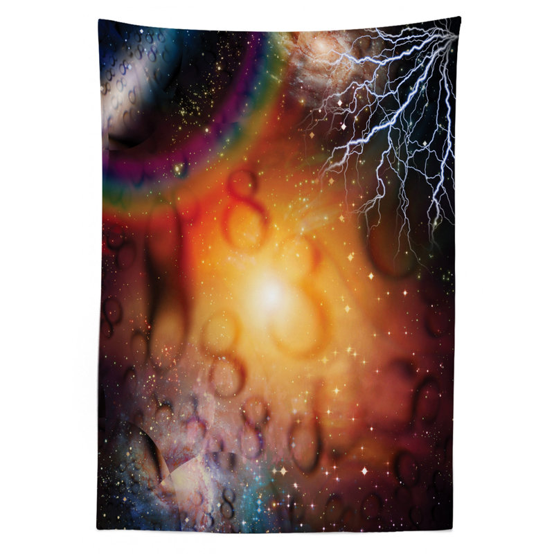 Abstract Astral Illustration Of The Universe Electricity In Infinity Tablecloth, 90" x 60"