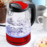 Better Chef 1.7 Litre 360 Degree Glass Cordless Electric Kettle in Red