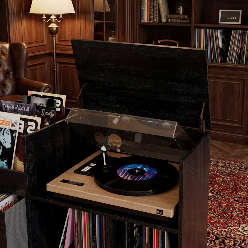 Armoire de rangement en bois et vinyle avec tiroirs pour le salon Mid-Century