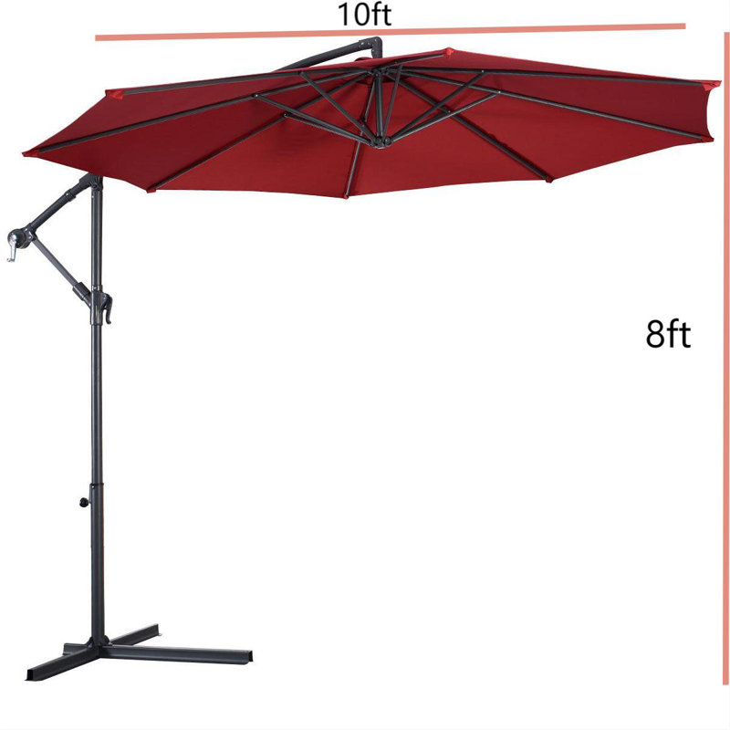 Parasol en porte-à-faux 10 pi Anaheim, Bourgogne