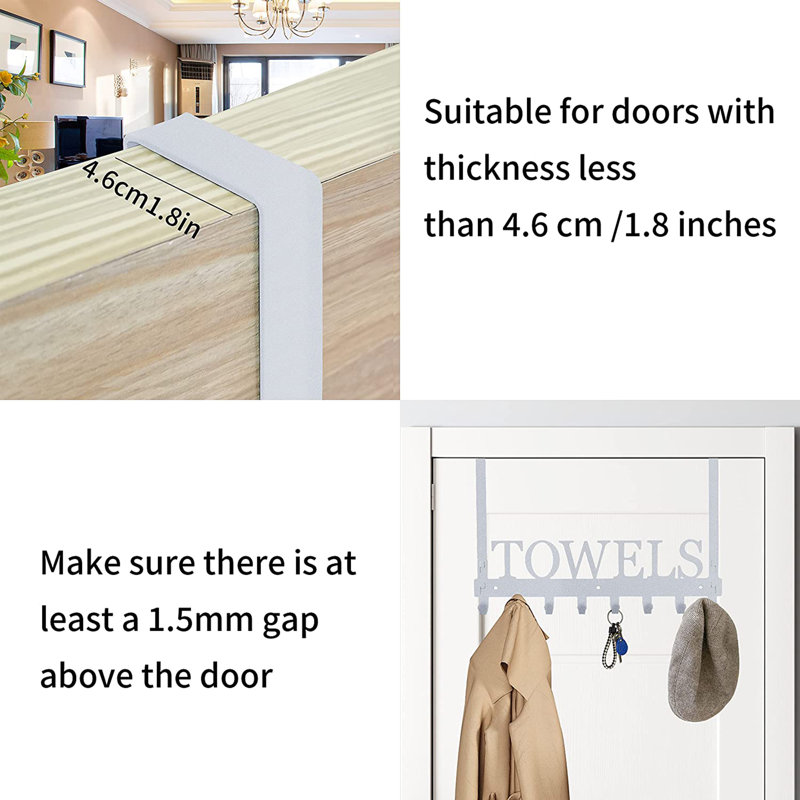 Porte-serviettes mural pour salle de bain, Gris