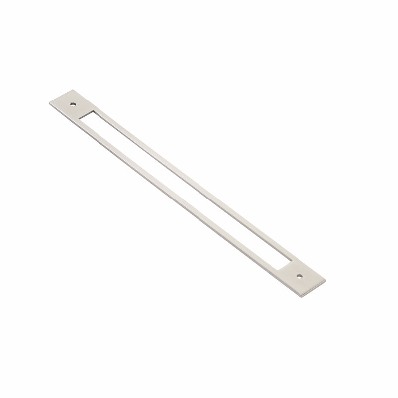 Plaque arrière pour poignées de tiroir / tiroir Emtek, H 6,25 po x l 1 po, Nickel satiné
