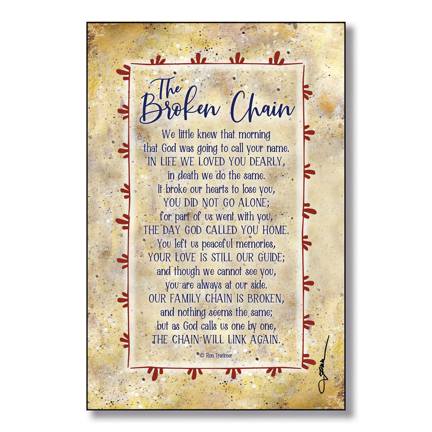 My Mother's Garden Poem Poster Print Funeral Poem Remembrance Poem Poetry  Wall Art UNFRAMED 